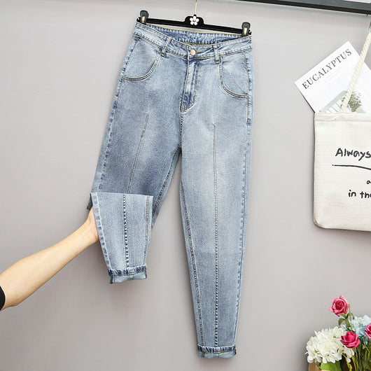 Pantalones Harem de Mezclilla Suelta para Mujer Talla Grande - Primavera Verano - Image 10