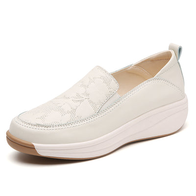 Tenis Blancos Mujer con Suela Gruesa y Cierre Slip-On - Image 6