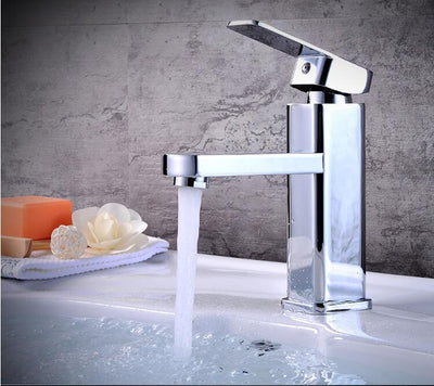 Grifo Mezclador de Cobre para Lavamanos con Agua Caliente y Fría