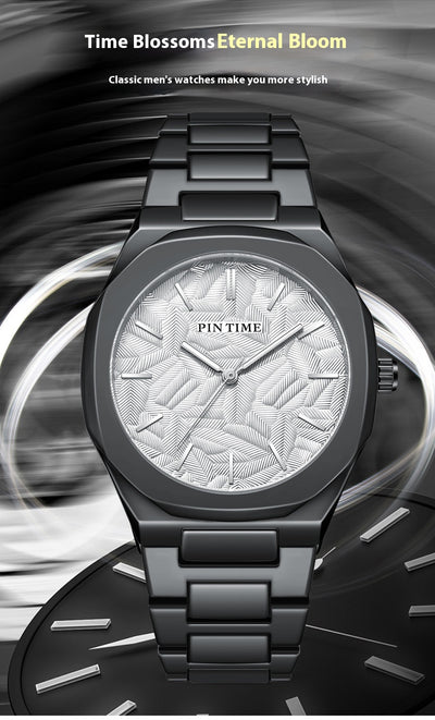 Reloj Impermeable para Hombre con Esfera Grabada en Relieve de Hoja de Palma - Image 29