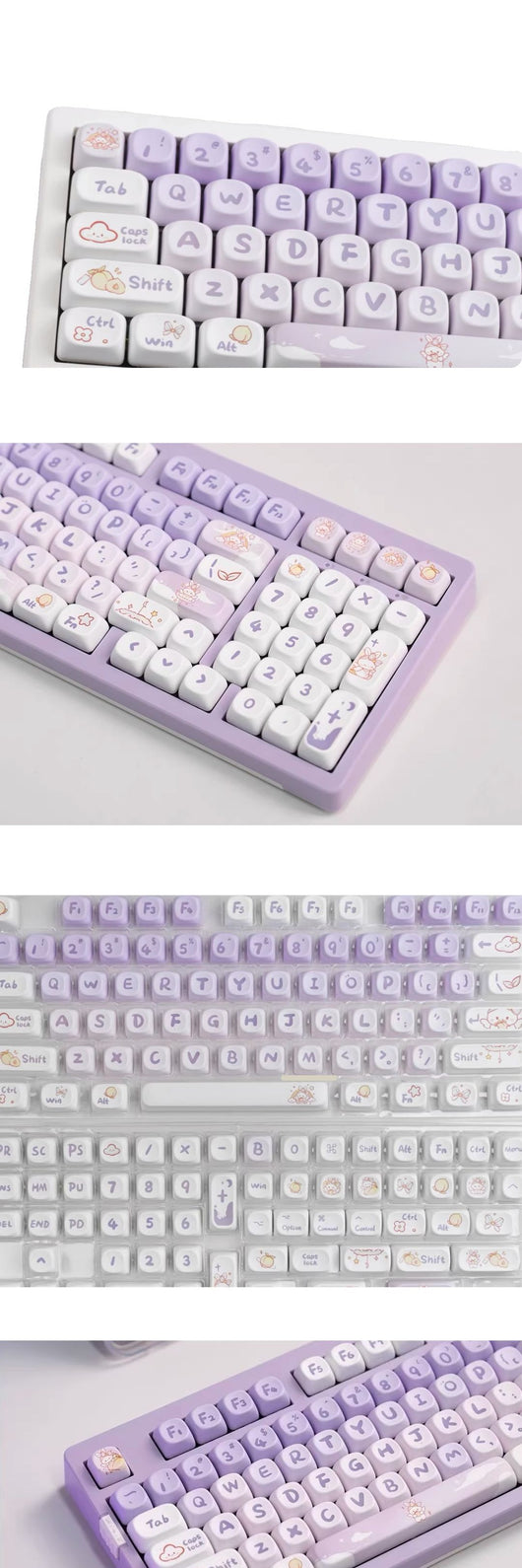 Keycap Conejo Degradado Púrpura PBT - Personalización Coeco - Image 6
