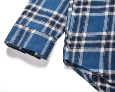 Camisa Henley de Cuadros y Rayas para Hombre - Manga Larga Estilo Urbano - Image 17