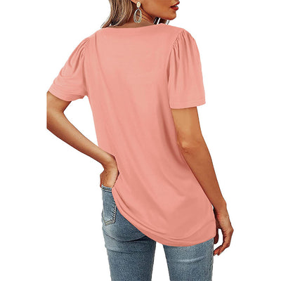 Camiseta de Cuello Cuadrado con Rayas Fruncidas para Mujer - Image 14