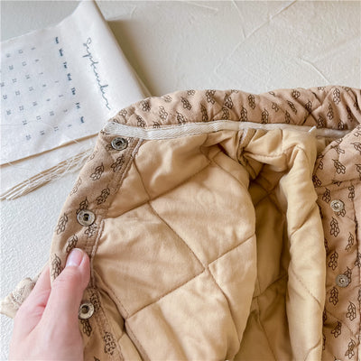 Abrigo Acolchado de Algodón para Niñas con Diseño de Hojas - Image 16