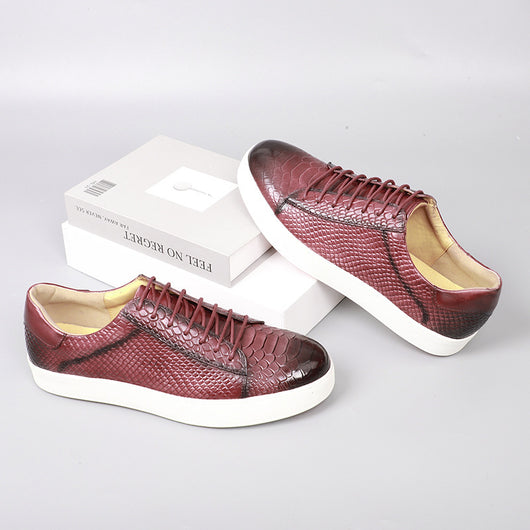 Zapatos Casuales de Cuero con Cordones y Textura Grabada para Hombre - Image 3