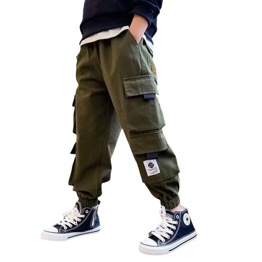 Pantalones Casuales de Trabajo Fleece con Bolsillos Múltiples para Niños y Adolescentes - Image 5