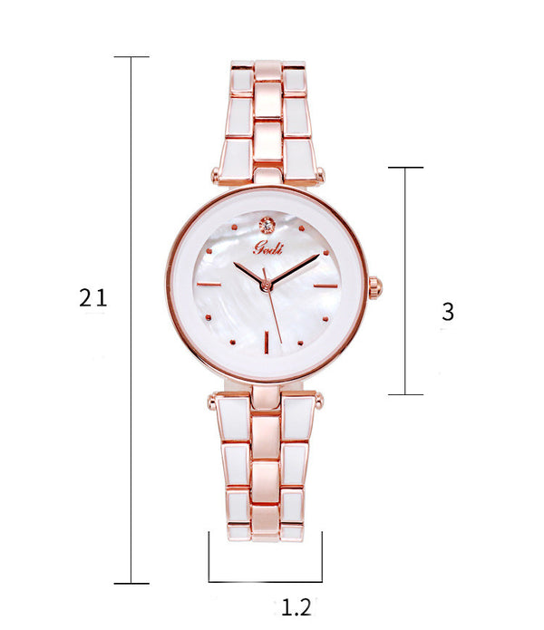 Reloj de Pulsera Coreano Minimalista para Mujer - Cuarzo Blanco Trendy