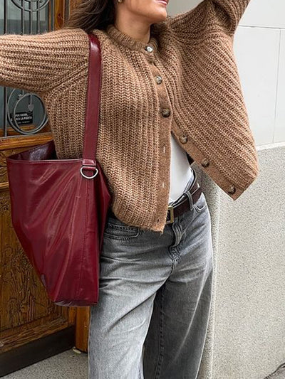 Suéter Camisero Minimalista de Manga Larga para Mujer - Image 10