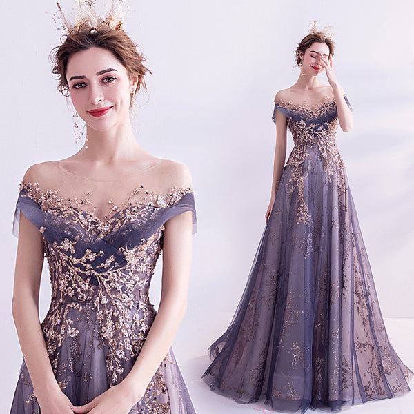 Vestido de Noche Púrpura Aura Queen - Elegancia para Eventos Especiales