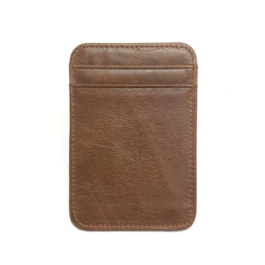 Billetera de Cuero Genuino para Hombre Marrón con Monedero Compacto - Image 2