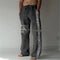 Pantalones Étnicos Rectos con Cordón para Hombre