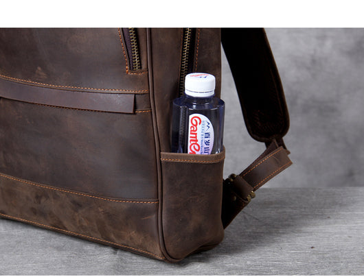 Mochila de Cuero Crazy Horse Estilo Retro para Hombre - Image 10
