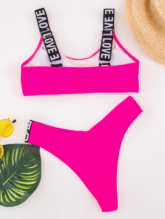 Bikini Sexy de Tiras en Color Sólido - Image 16