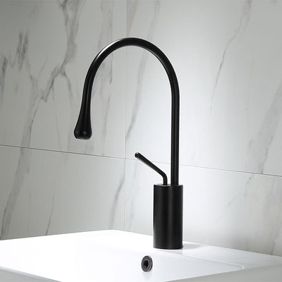 Grifo de Lavabo Giratorio en Cobre Dorado con Diseño Gota de Agua - Image 4