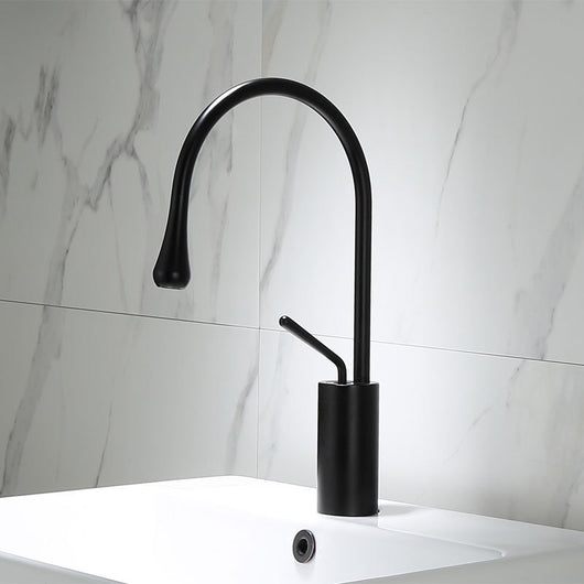 Grifo de Lavabo Giratorio en Cobre Dorado con Diseño Gota de Agua - Image 4