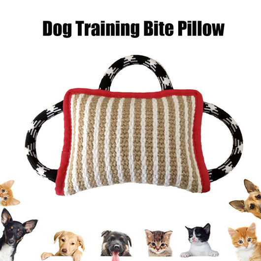Juguete de Cuerda para Perros con 3 Asas - Almohada de Yute Resistente para Tirar - Image 14
