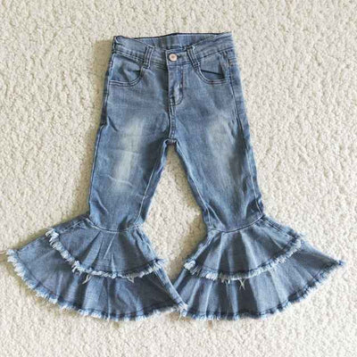 Ropa Infantil Denim con Doble Volante Estampado Leopardo - Image 2