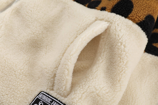Abrigo de Lana de Cordero Hombre Estampado Leopardo - Corte Holgado y Cálido - Image 20