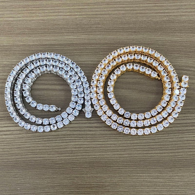 Cadena Hip-hop para Hombre con Diamantes en Fila Simple