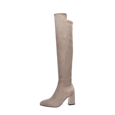 Botas Altas Over Knee Tacón Medio Punta Fina para Mujer - Image 7
