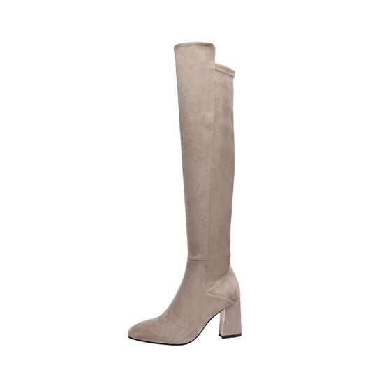 Botas Altas Over Knee Tacón Medio Punta Fina para Mujer - Image 7