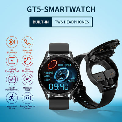 Reloj Inteligente GT5 con Auriculares Bluetooth 2 en 1 - Image 4