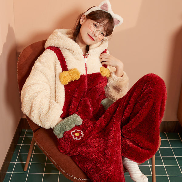 Jumpsuit Flanela Gruesa Cálida para Niñas