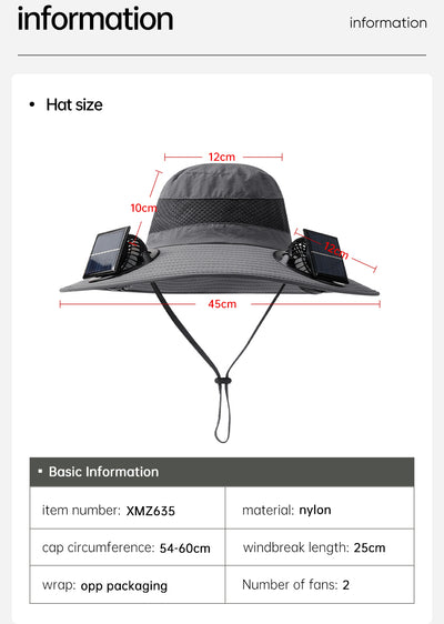 Gorra Pesquera con Ventilador Solar y Batería de Larga Duración - Image 27