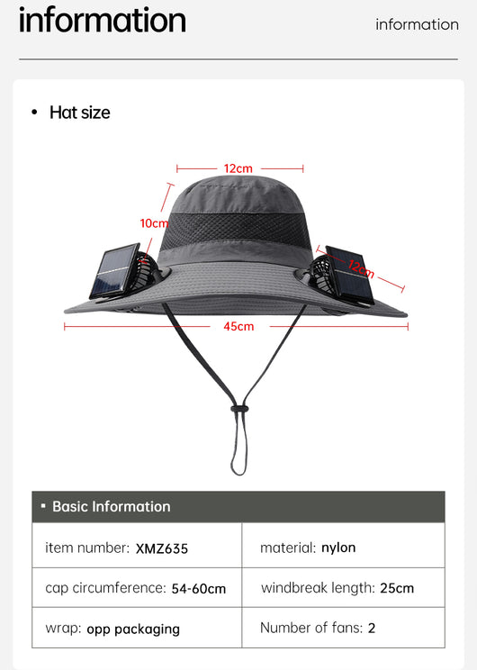 Gorra Pesquera con Ventilador Solar y Batería de Larga Duración - Image 27