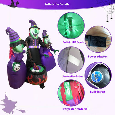 Decoración Inflable Luminosa de Bruja de Halloween - Image 3