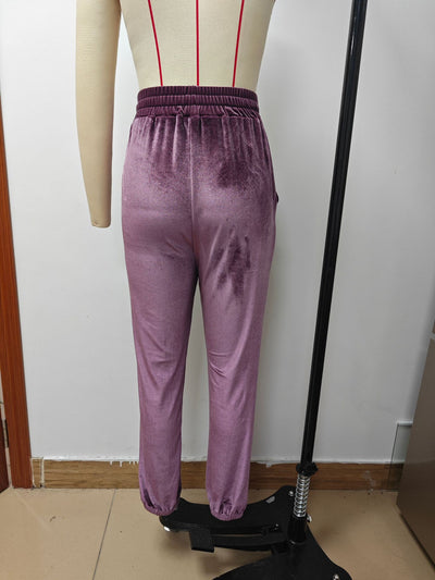 Pantalones Jogger de Terciopelo Estilo Coreano con Cintura Elástica para Mujer - Image 19