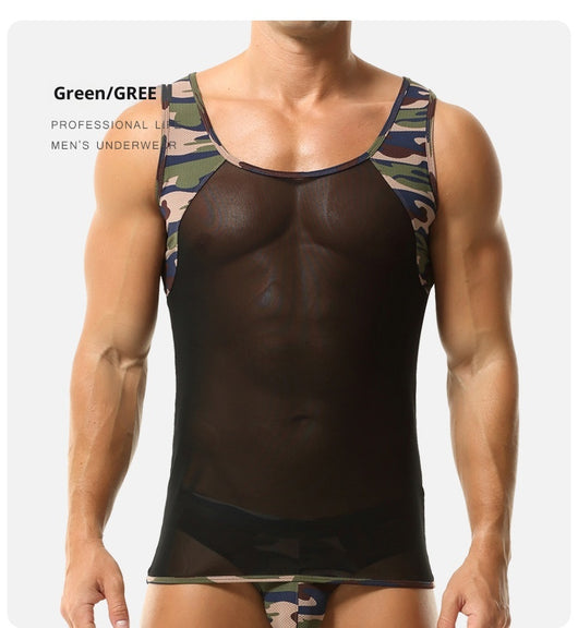 Playera de Yoga Deportiva para Hombre con Malla y Bloques de Color - Image 13
