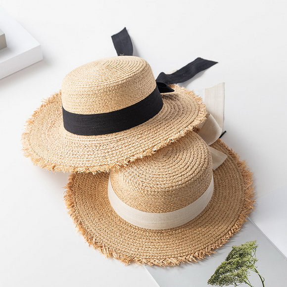 Sombrero de Viaje con Moño Raw Edge Protección Solar