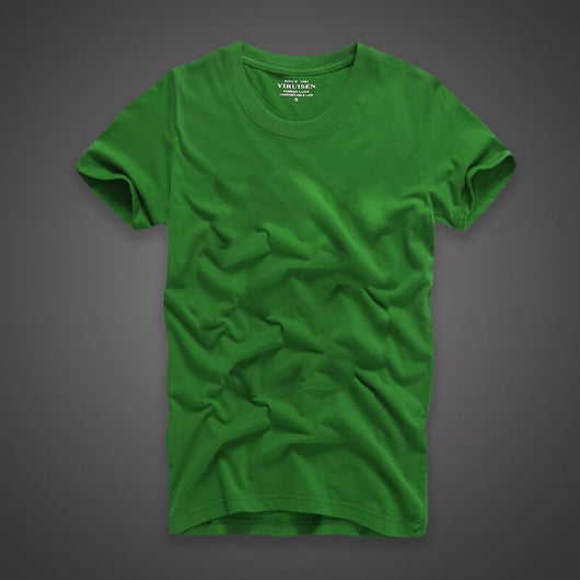 Playera de Algodón para Hombre Colores Sólidos Clásica - Image 3
