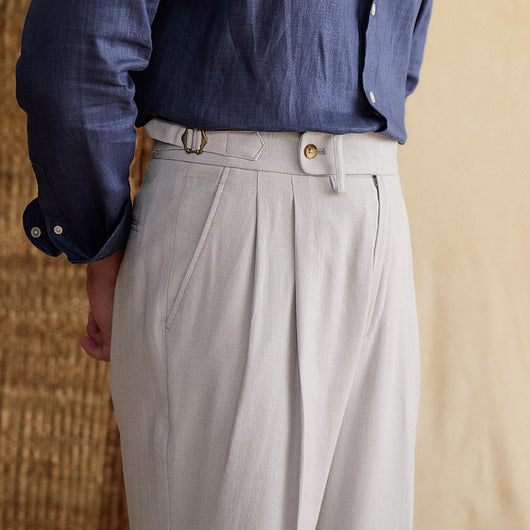 Pantalón Lino Algodón Cintura Alta Recto Casual - Image 5