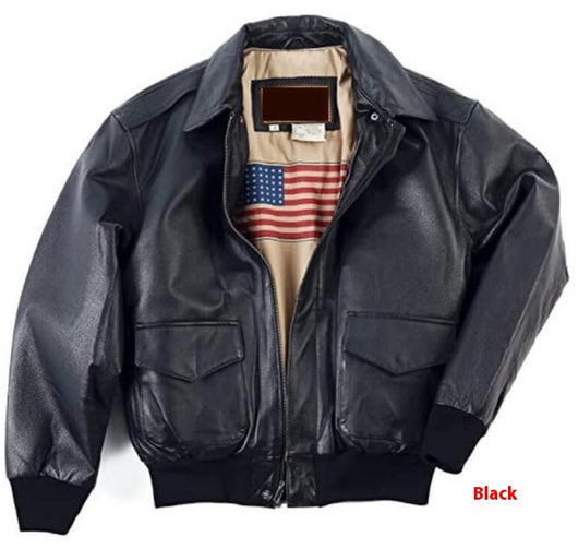 Abrigo de Cuero con Pelaje Estilo Aviador Retro Oversize - Image 3