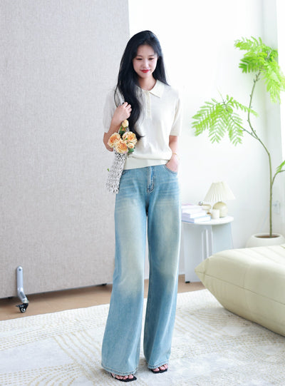 Jeans Rectos Holgados Efecto Vintage para Mujer - Image 6