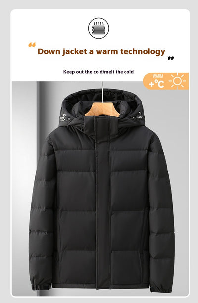 Chaqueta Impermeable con Plumón para Hombre - Corte Holgado con Capucha - Image 8