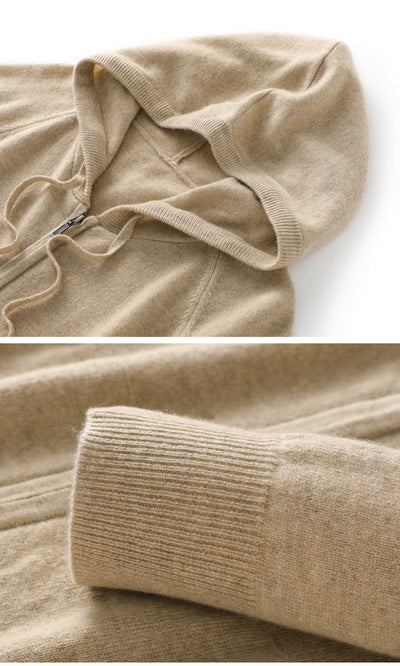 Cardigan Hoodie de Cachemira Tejida con Cierre - Hombre - Image 12