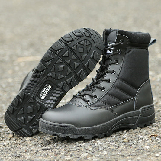 Botas Tácticas Militares Altas en Negro - Calzado Profesional Resistente