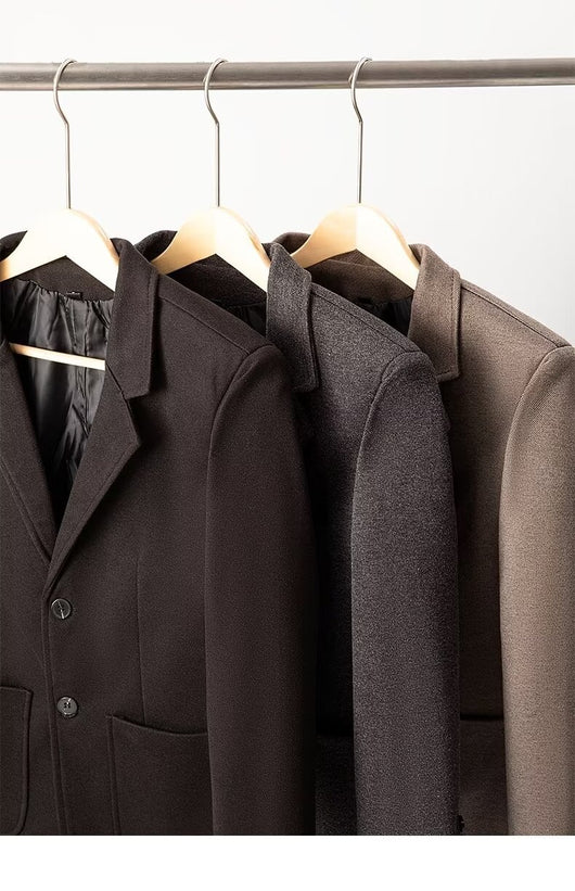 Blazer de Lana Suelta Gris Oscuro para Hombre - Elegancia Casual Profesional - Image 22