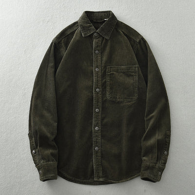 Camisa Casual de Pana Suelta Retro para Hombre - Image 9