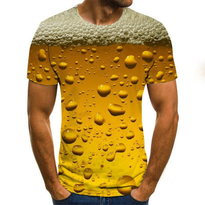 Camiseta Estampada 3D con Diseño de Rayas - Tendencia Europea y Americana - Image 2