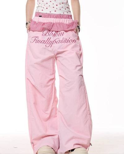 Pantalones Anchos a Cuadros con Costuras Decorativas - Secado Rápido para Mujer - Image 11