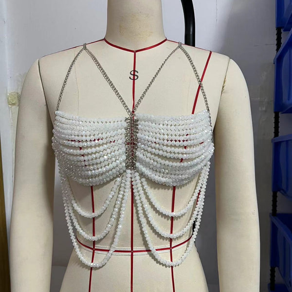 Cadena Corporal de Cuentas Multicolor - Top Halter Decorativo - Image 3
