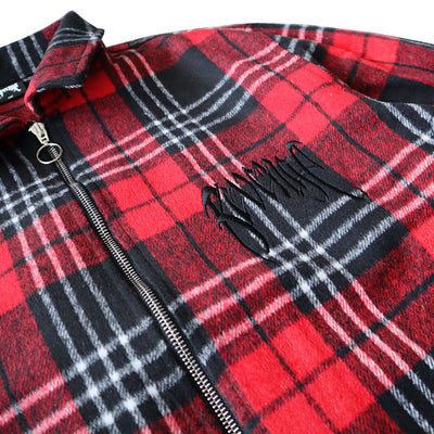 Chaqueta Camisa Cuadriculada con Bordados y Cierre - Image 15