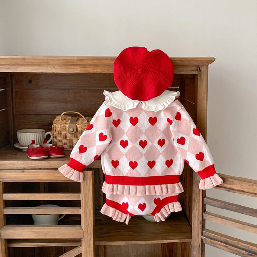 Abrigo Tejido de Manga Larga con Detalles de Corazón para Bebé Niña - Colección Otoño - Image 20