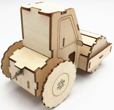 Kit de Construcción Rodillo Compactador STEAM - Juguete Educativo de Ingeniería en Madera - Image 8