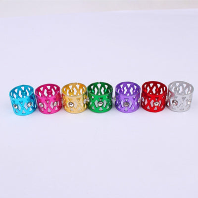 Anillos para Cabello y Pelucas con Joyas - Set de 7 Colores en Aluminio - Image 31