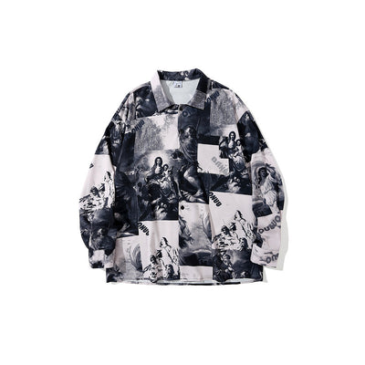 Camisa Retro Tie-dye Manga Larga para Hombre Tide Brand - Diseño Artístico - Image 4